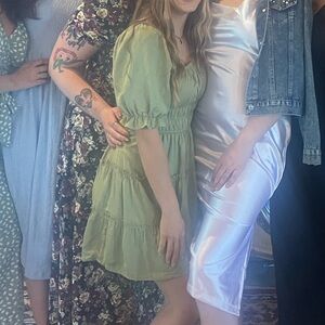 Trixxi green baby doll mini dress